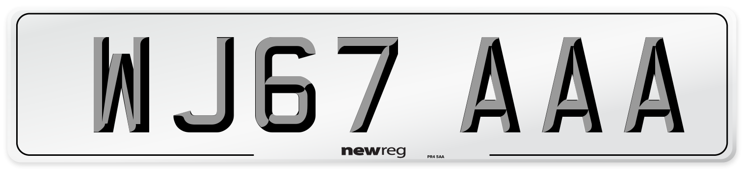WJ67 AAA Number Plate from New Reg